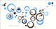 Wall Vinyl Sticker Shapes Circles Rings & Dots Easy Decor 2-color pkg Ice Blue ChBrown