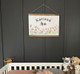 Personalized Girl Name Floral Canvas Banner Sign Nursery Wall Art Decor Walnut Wood Large