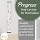 Wildflower Growth Chart Canvas Sign Girls Height Ruler Watch Them Grow progress