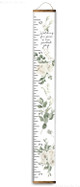Track Precious Memories in Style White Rose Greenery Canvas Growth Chart Walnut Wood, Feet/Inches