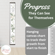 Track Precious Memories in Style White Rose Greenery Canvas Growth Chart Walnut Wood progress