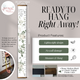 Track Precious Memories in Style White Rose Greenery Canvas Growth Chart Walnut Wood, Centimeters, ready to hang