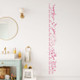 Floral Art Growth Chart Wall Decal Kids Height Ruler Wall Decor Sticker HotPink