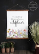 Wildflower Canvas Print Inspirational Decor Be a Wildflower Wall Art Large 19x24 Walnut Wood