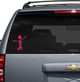 Breast Cancer Awareness Ribbon Car Window Vinyl Decal Stickers 7x8 Hot Pink