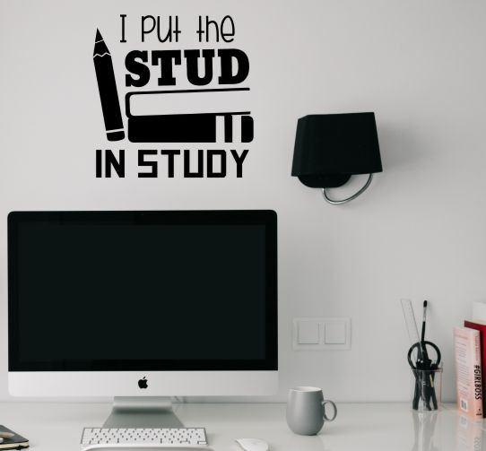 Boys School Classroom Wall Decal Sticker Stud in Study Bedroom Quote