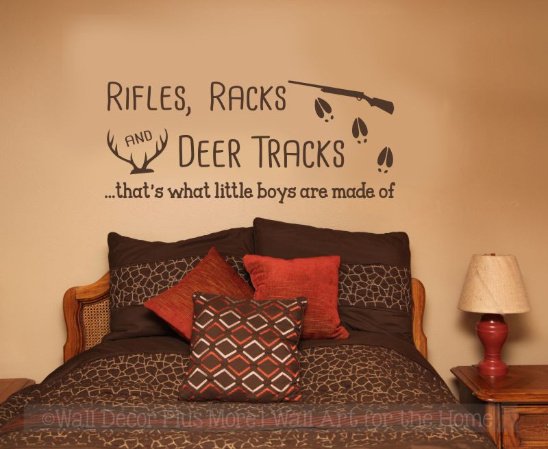 Rifle Racks Deer Track Little Boys Made Of Wall Decal Sticker Kids Room