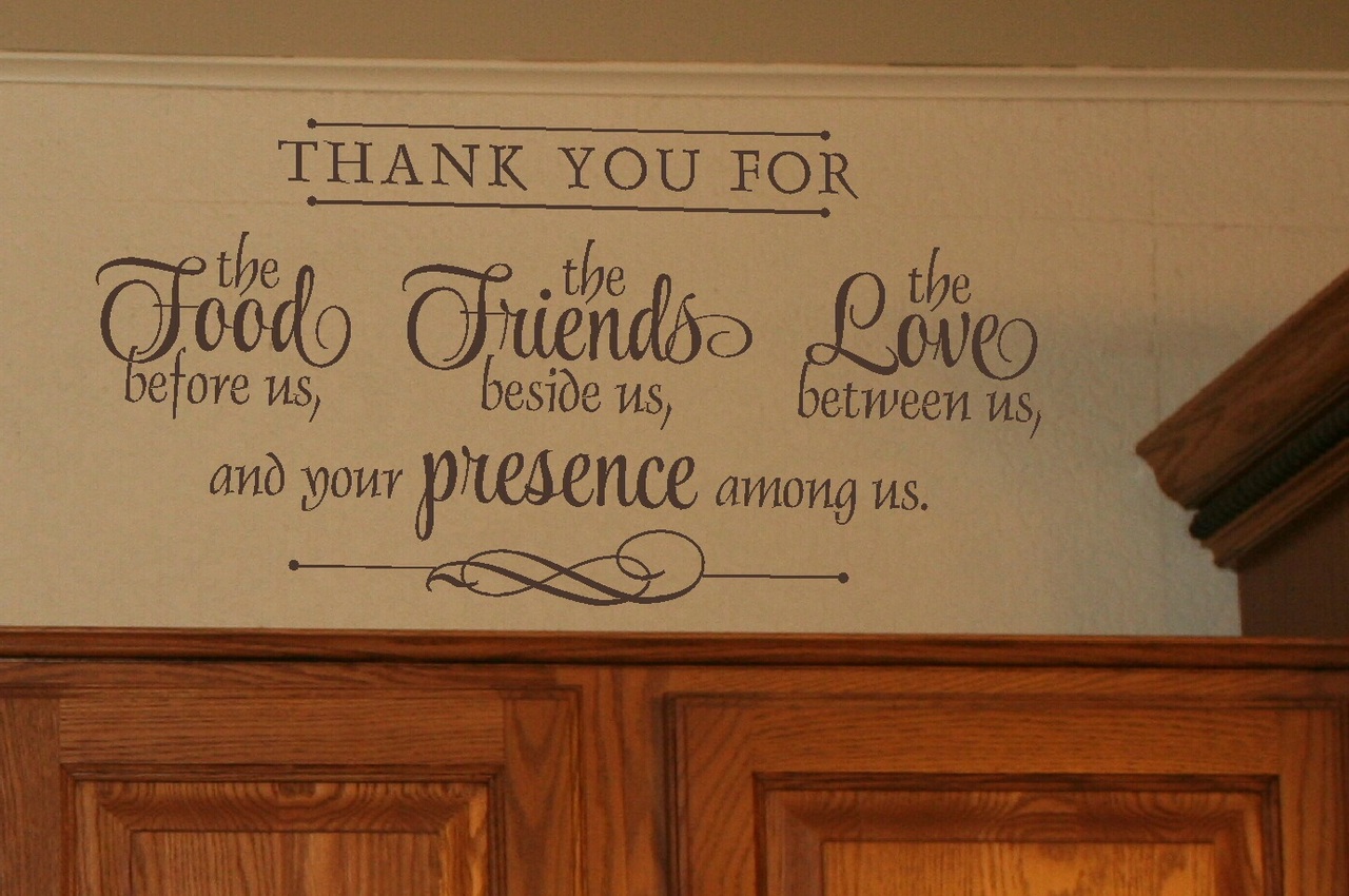 Thank You for Food, Friends, Love Wall Decal Stickers Kitchen Wall Words