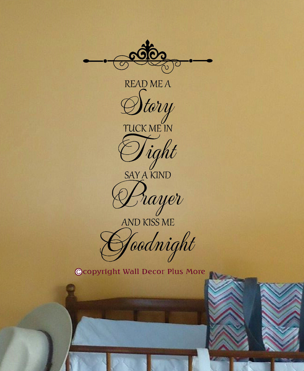 Read Me A Story Kiss Me Goodnight Wall Decal Stickers Letters