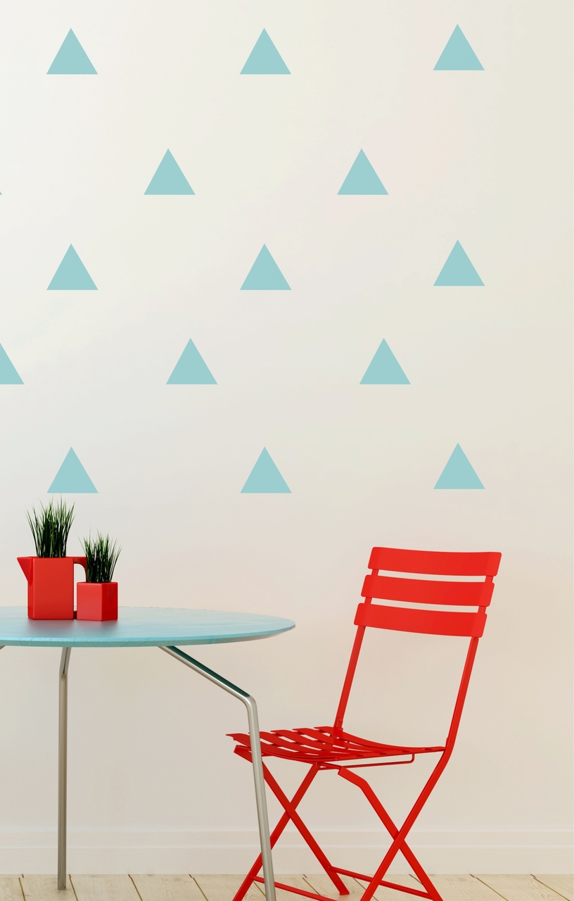 Triangle Wall Decal Stickers Shapes 12pc, 6 Inch, Simple Easy Wall