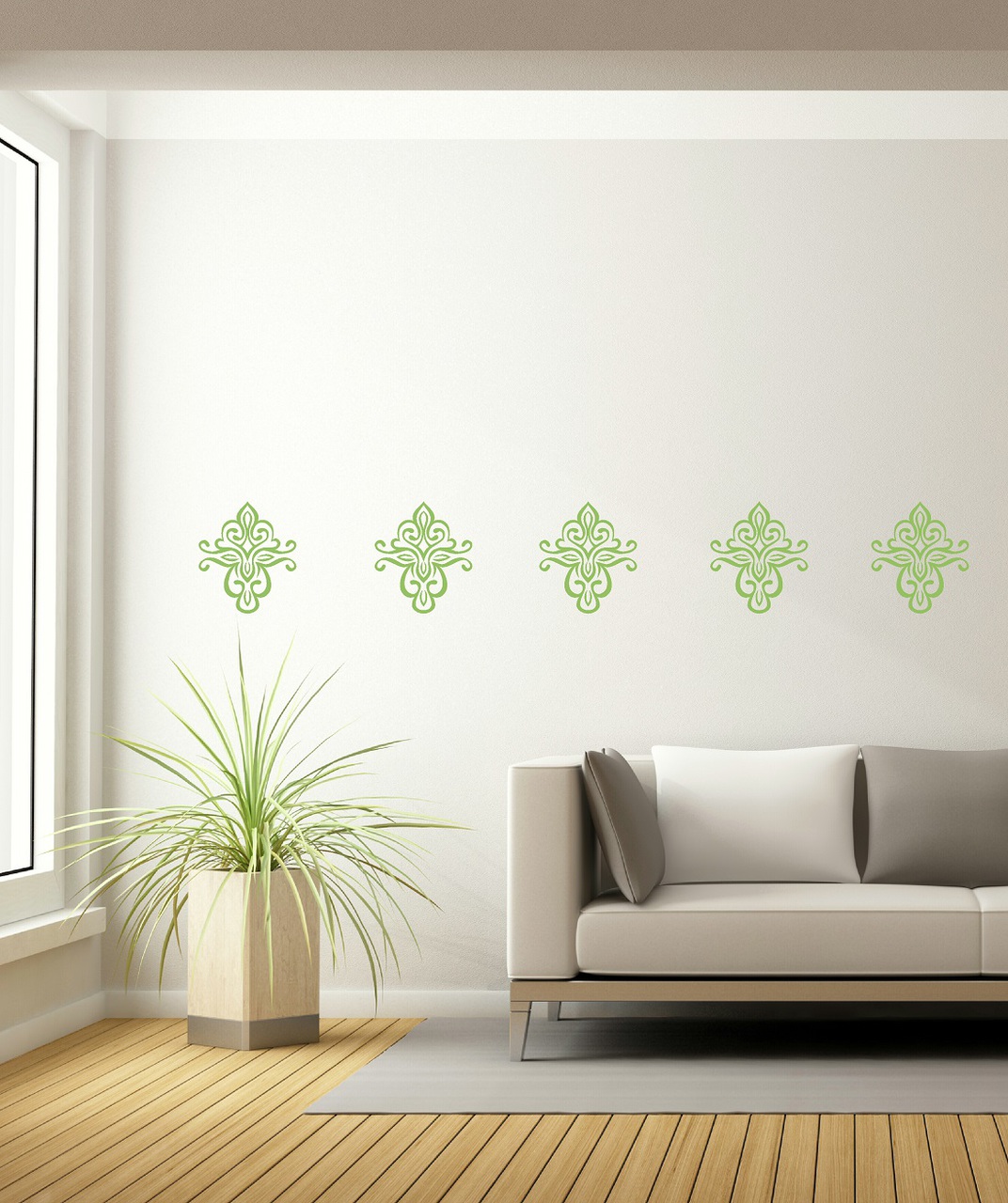 Floral Pattern Medallion Wall Decal For Home Decor
