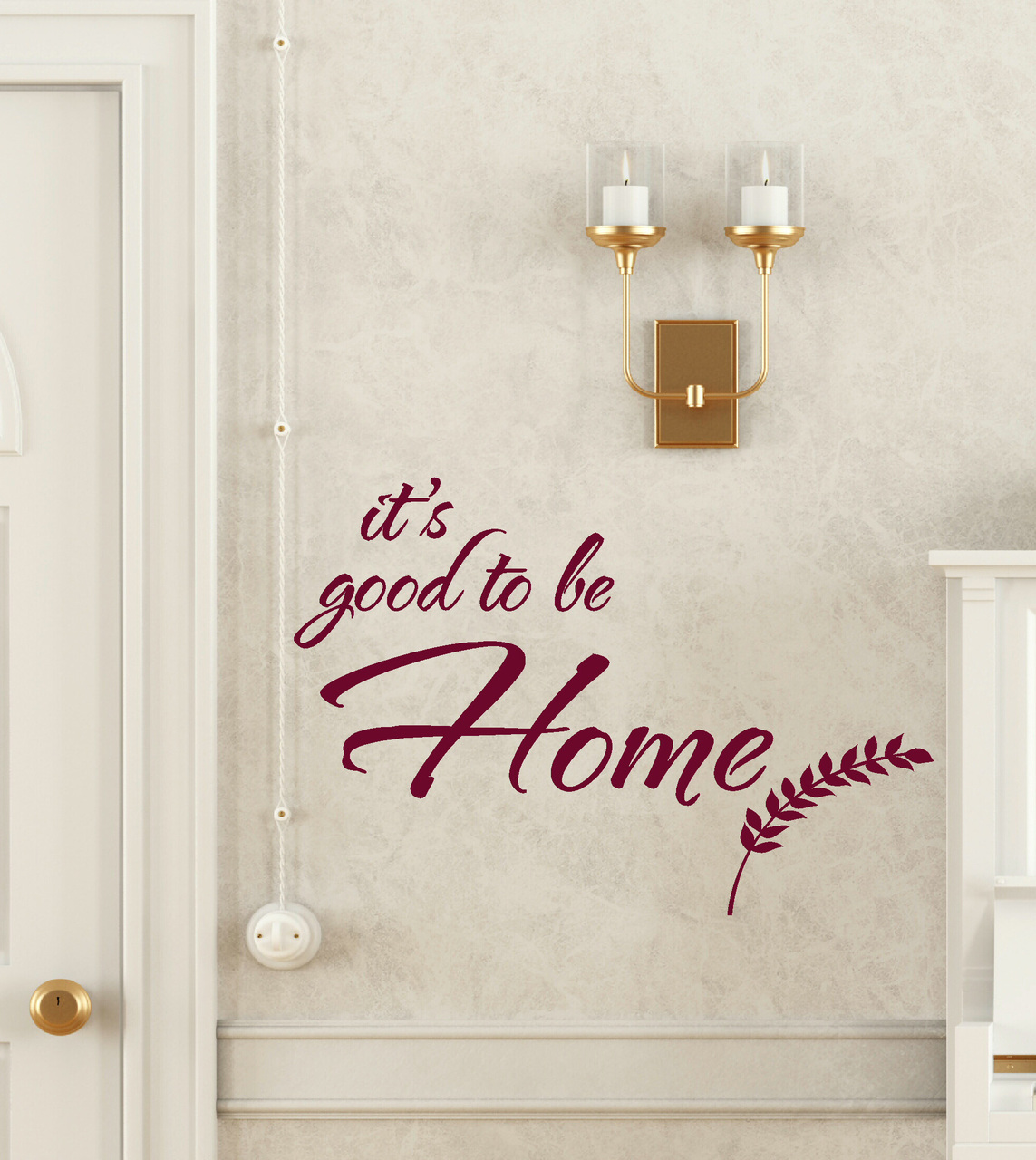 Its Good To Be Home Script Wall Decal Letter Quote With Wheat Art