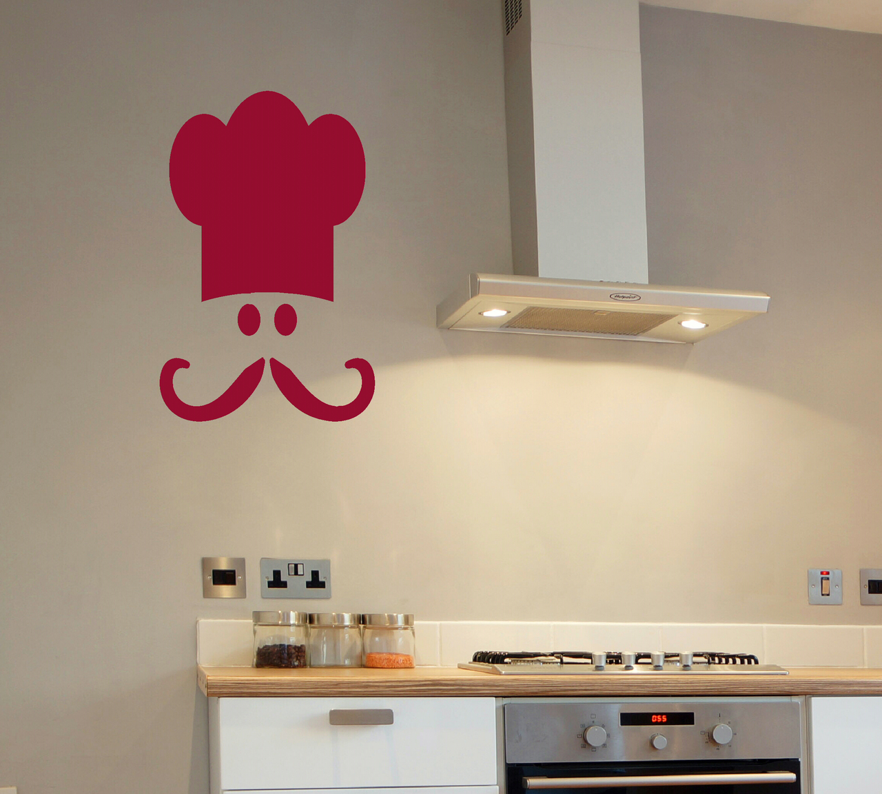 Chef's Face and Hat Kitchen Decor Wall Decal Sticker Art