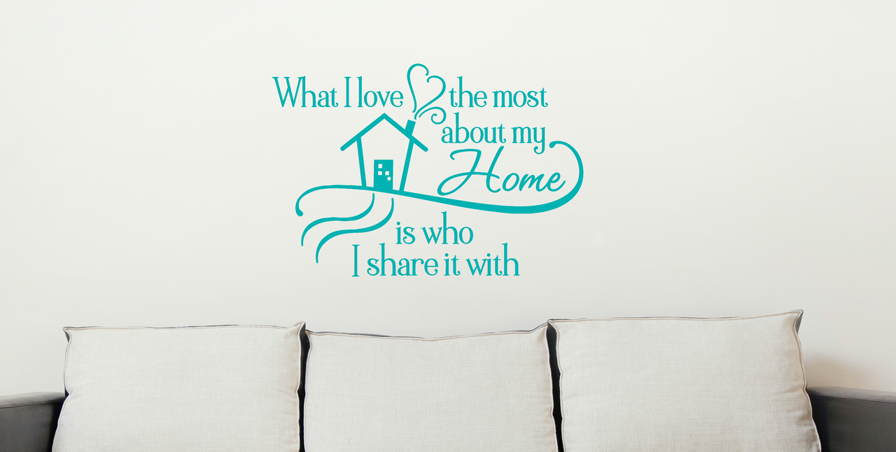 What I Love Most About My Home Quotes Wall Letters Vinyl Decal