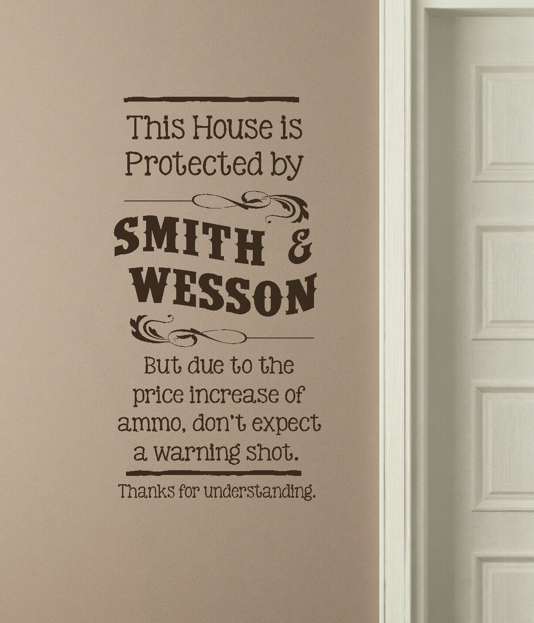 This House Protected By Smith Wesson Western Wall Decal Letters