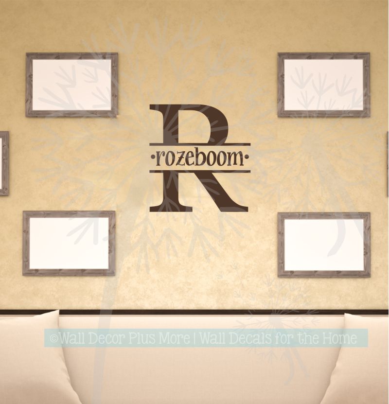 Custom Monogram Letter With Name Vinyl Decal Wall Stickers Words Letters Decor