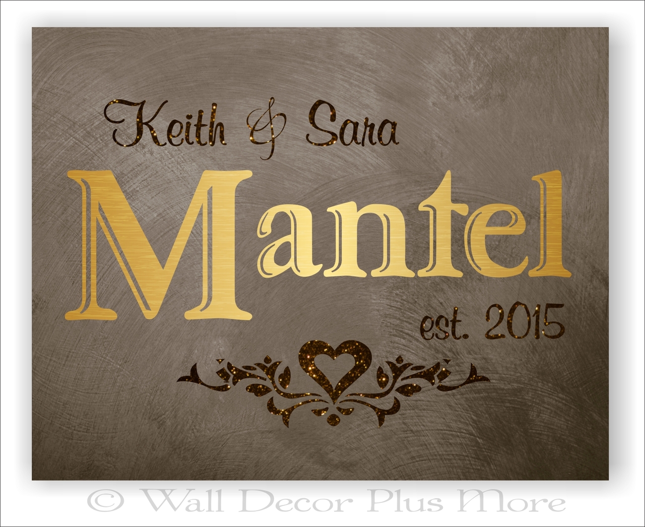 Metallic Gold Glitter Canvas Print Wall Art Personalized Wedding