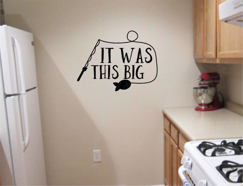Black Stickers Word Kitchen Wall Art it was this big fisherman wall art vinyl sticker decal words black