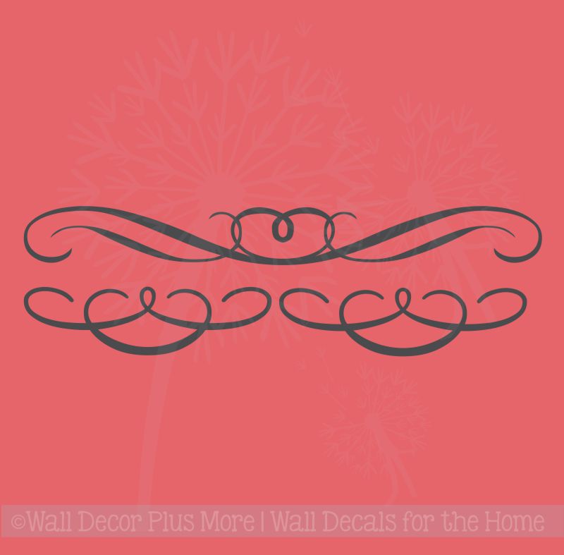 Set of 3 Swirls Curls Wall Art Decals Vinyl Sticker for Home DÃ©cor