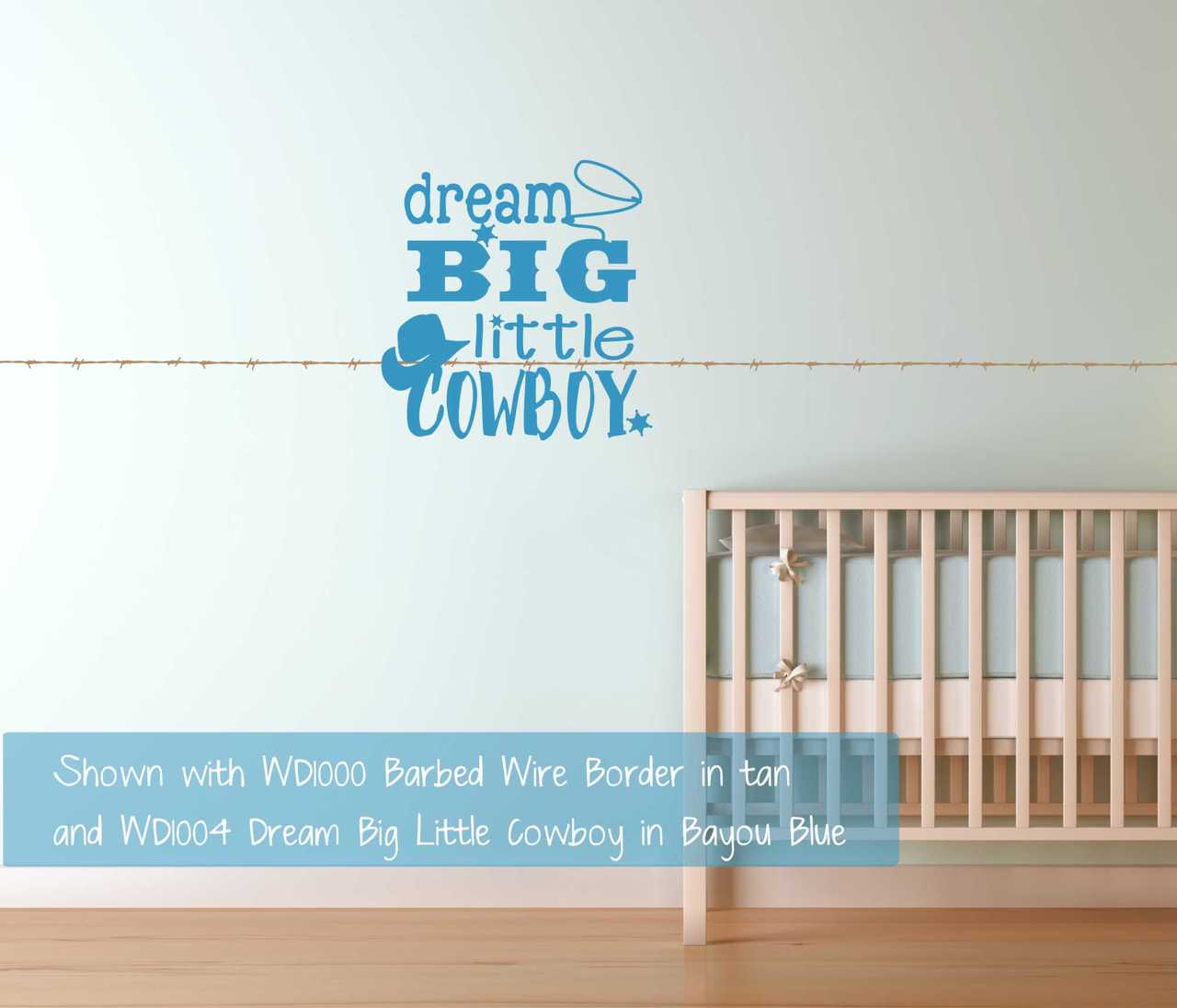 Dream Big Little Cowboy Western Wall Decals Quotes Boys Room