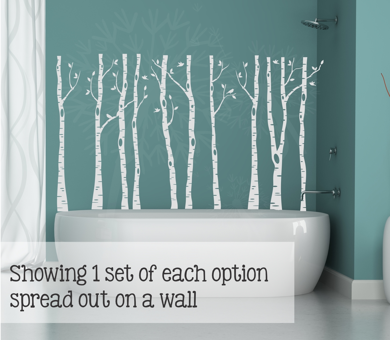 Birch Trees Branches and Birds Modern Wall Art Decal Stickers