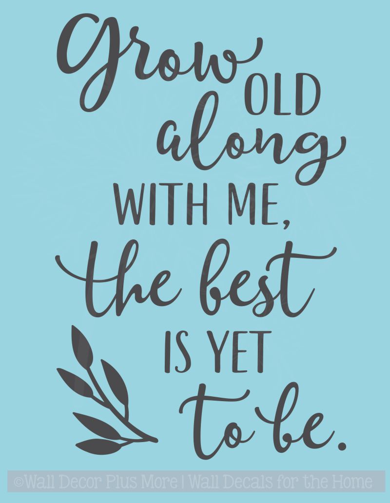 Grow Old Along With Me Vinyl Lettering Decals Wall Decor Love Quotes
