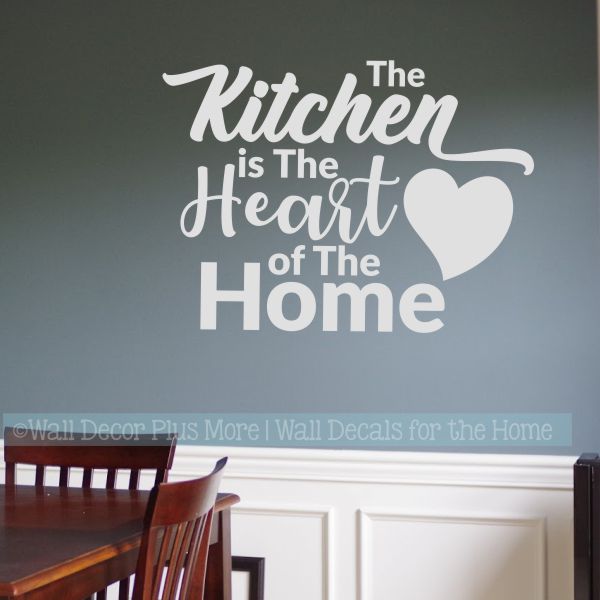 Kitchen Stickers Wall Decorations kitchen wall decals kitchen heart of home vinyl lettering stickers light gray