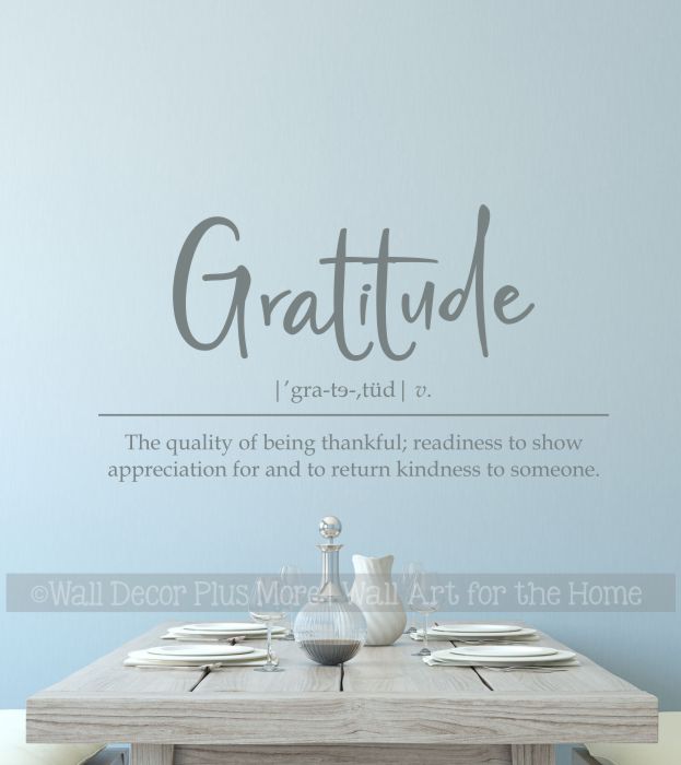 Wall Decal Sticker Gratitude Definition Vinyl Art Wall Words Lettering