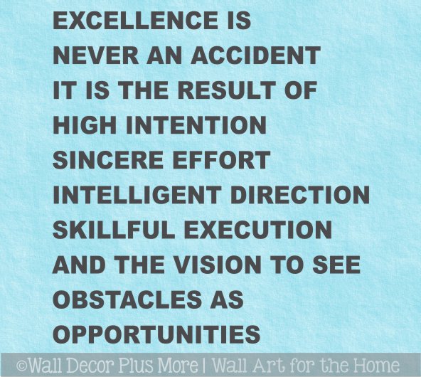 Bold Simple Office Wall Art Motivational Words Excellence Is Decor
