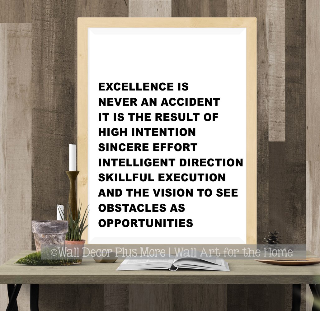 Bold Simple Office Wall Art Motivational Words Excellence Is Decor Sticker