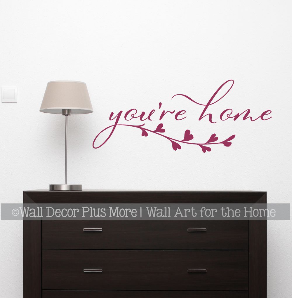 You're Home Wall Decal Sticker Leaf Art Vinyl Decor Quote Letter Art