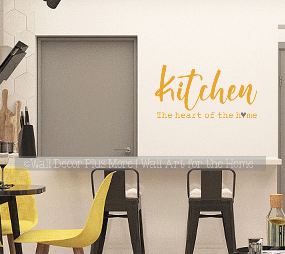 Kitchen Wall Decal Heart of the Home Quotes Decor Art Vinyl Stickers