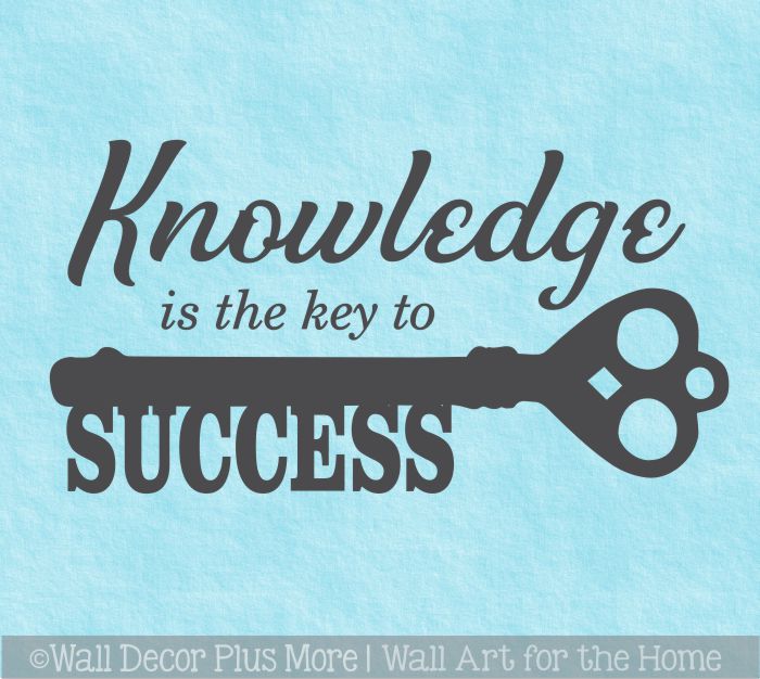 Wall Decals for School Office Knowledge Key Success Wall Sticker
