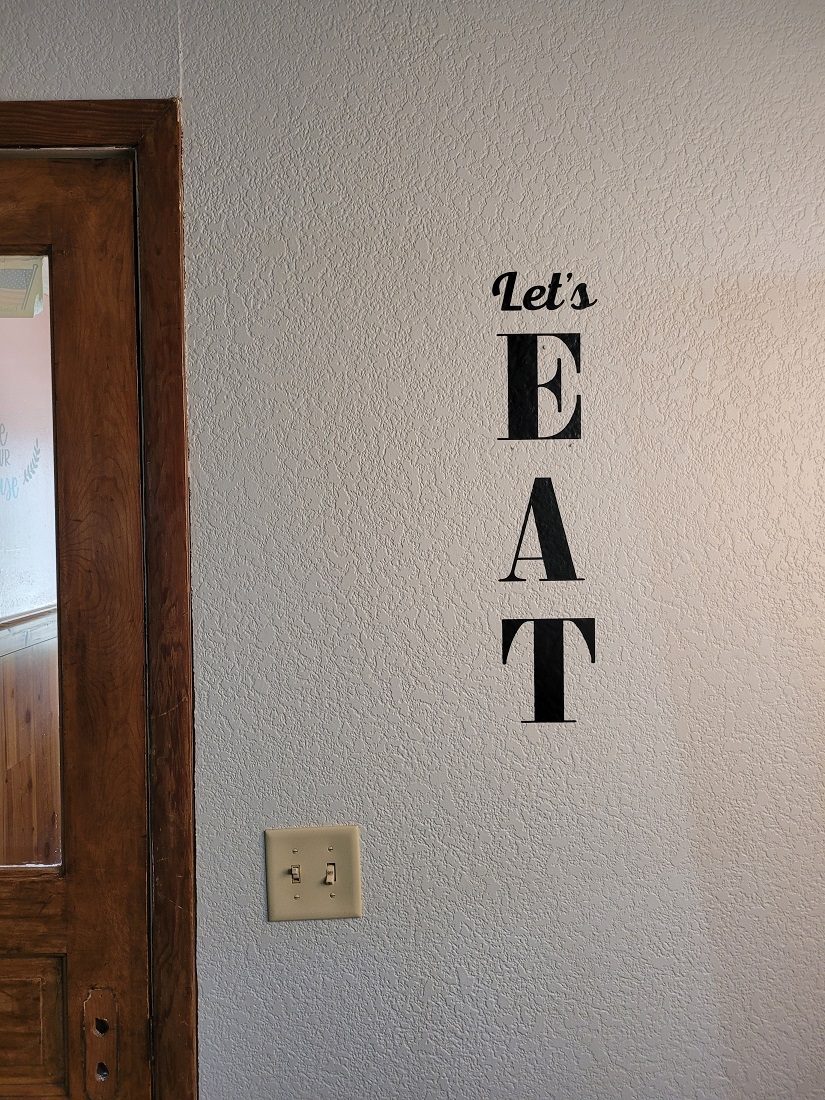Kitchen Wall Decal Let's Eat Wall Art Vinyl Sticker for Home Decor