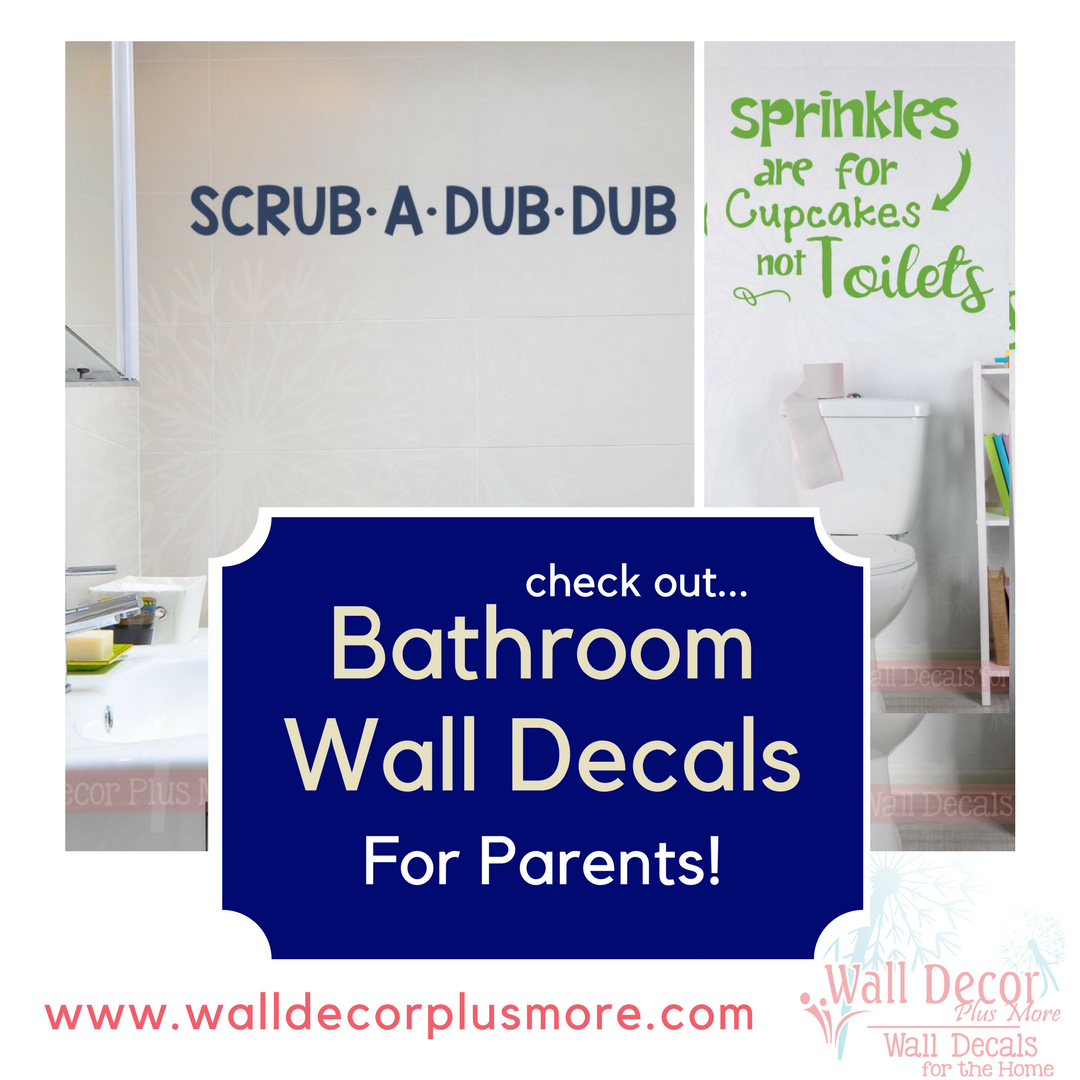 Bathroom Wall Decal Stickers for Parents! Wall Decor Plus More