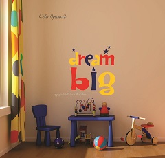 Children's Bedroom Simple Wall Decor WM0020 Dream Big Primary Color Wall Letters Nursery Kid's Playroom Decal Stickers