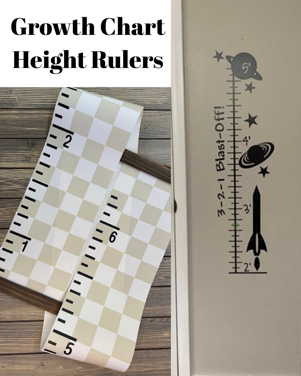 growth-chart-height-rulers for kid measurement tracker nursery bedroom wall art