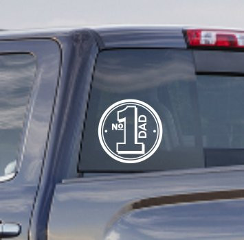 Number 1 Dad With A Circle Border Car Window Decal Stickers 7x7