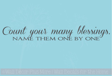 Count Your Many Blessings Vinyl Wall Sticker Decals Wall Letters Quotes 48x6 5 Inch