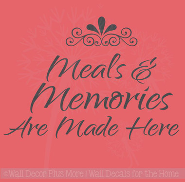 Meals And Memories Made Here Kitchen Wall Decal Stickers Quotes Wall Letters