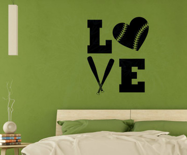 Love Softball Teen Vinyl Letters Art Wall Decals Stickers Girls