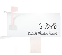 Mailbox Decals Sticker Address Custom Lettering black decal on white basic size mailbox
