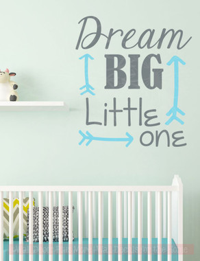 Dream Big Little One Nursery Vinyl Lettering Stickers Wall ...