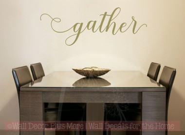 Gather Handwritten Font Vinyl Lettering Fall Wall Decal ...