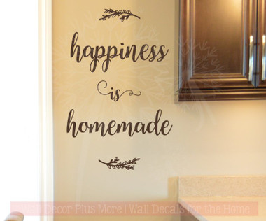 Happiness is Homemade Kitchen Wall Quotes Decals Stickers as Home Decor