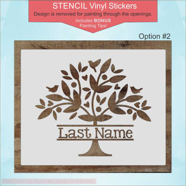 Family Tree Stencil Vinyl Art Decals Wall Stickers Diy Wood Home