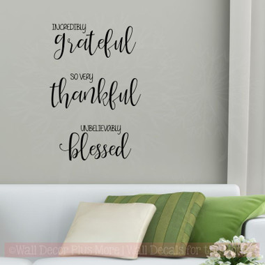 Thankful Fall Decor Wall Quotes Incredibly Grateful Vinyl Letter Decals