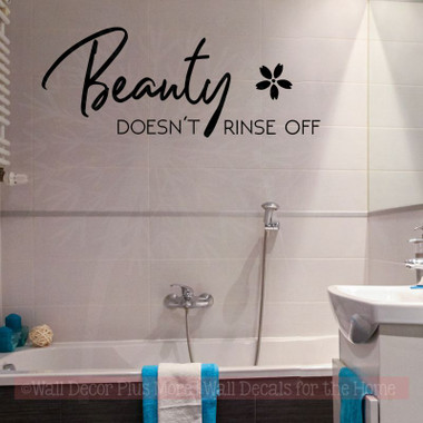 girls bathroom quote beauty doesn 39 t rinse off wall vinyl what is the best font to use for a resumes