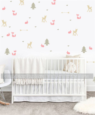 woodland nursery wall decor girl