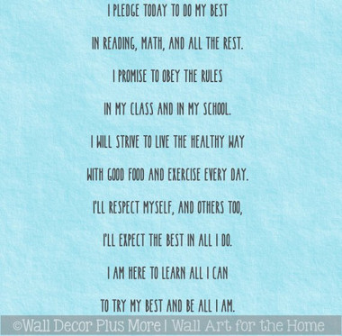 Classroom Wall Decoration Decal Quote School Pledge Do My Best Sticker